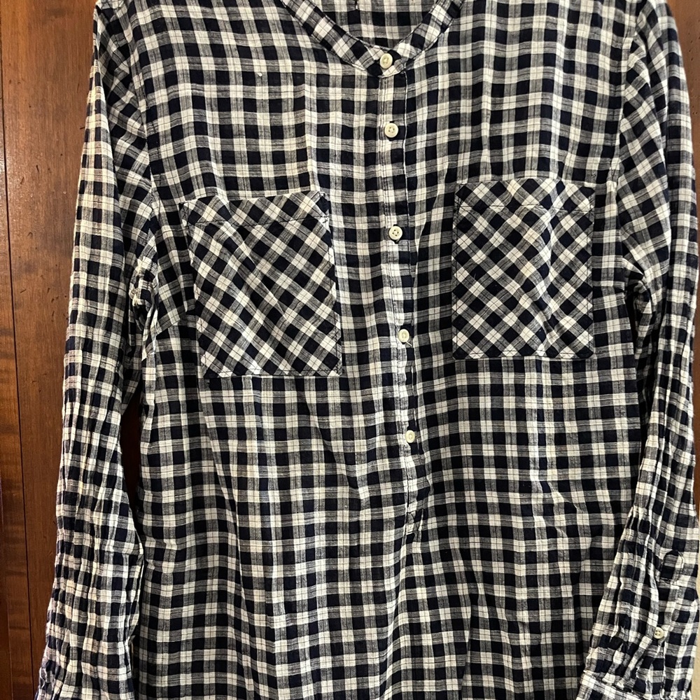 Gingham blue and white shirt